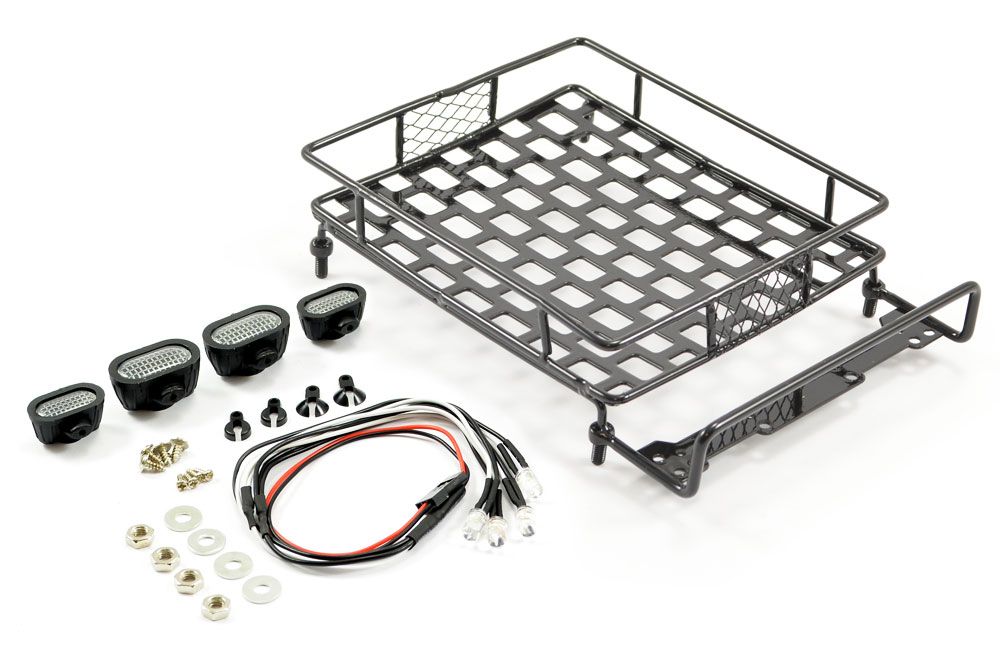 Fastrax Black Aluminium Luggage Rack W/LED 165mm x 112mm (FAST2300BK)
