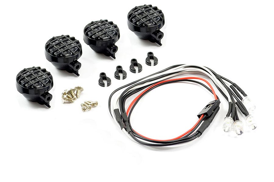 Fastrax Light Set w/LED, Lenses Wire Connector 4pcs (Round) (FAST2341)