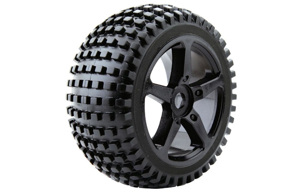 Fastrax 1:8 Truggy Rock MTD On 5-Spoke Black 0 Offset (Pr) (FAST1094B-0)