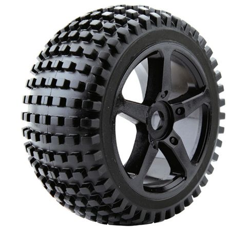 Fastrax 1:8 Truggy Rock MTD On 5-Spoke Black 0 Offset (Pr) (FAST1094B-0)
