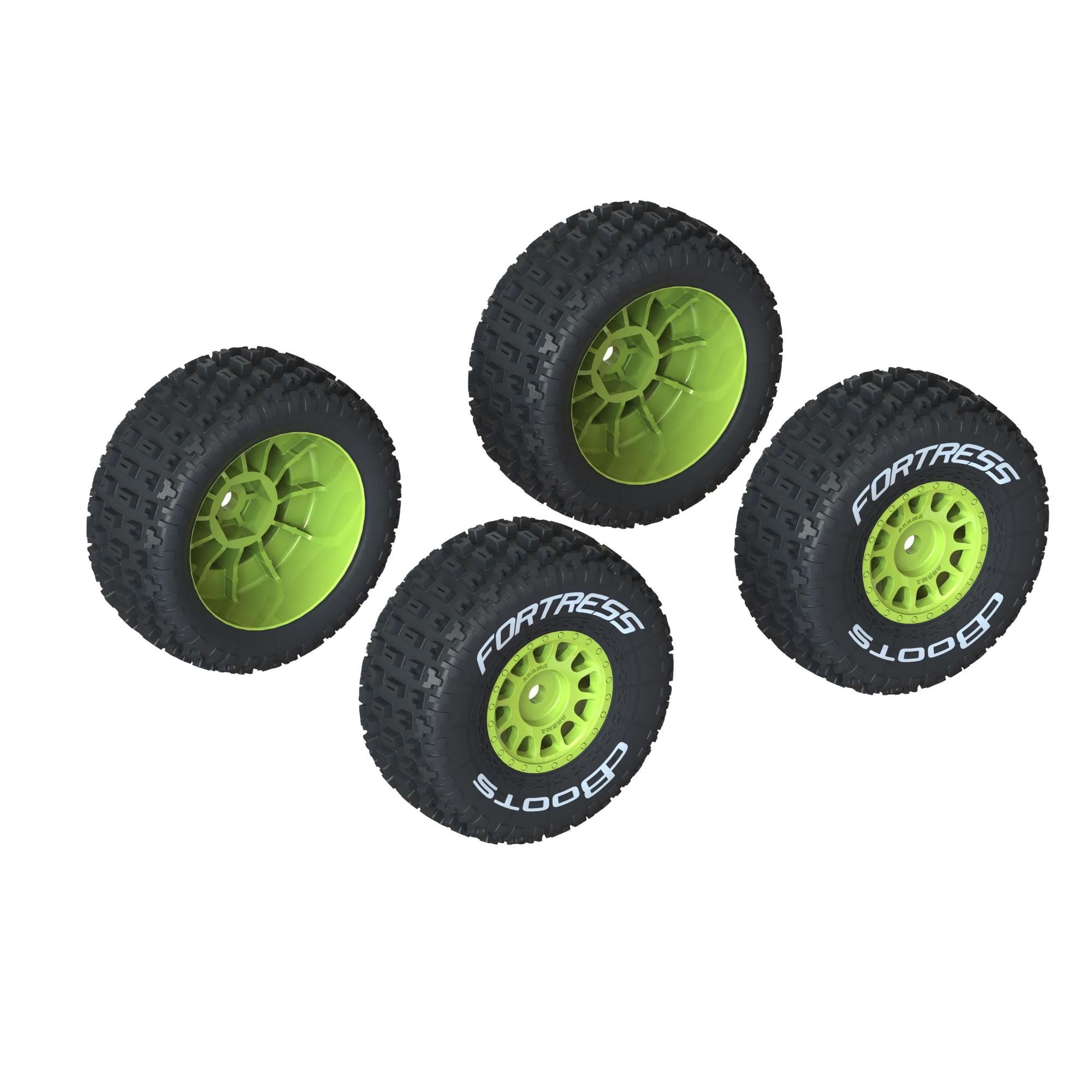 Arrma dBoots &#039;FORTRESS&#039; Tire Set Glued, Yellwo (2 Pairs) (G-ARA550115)