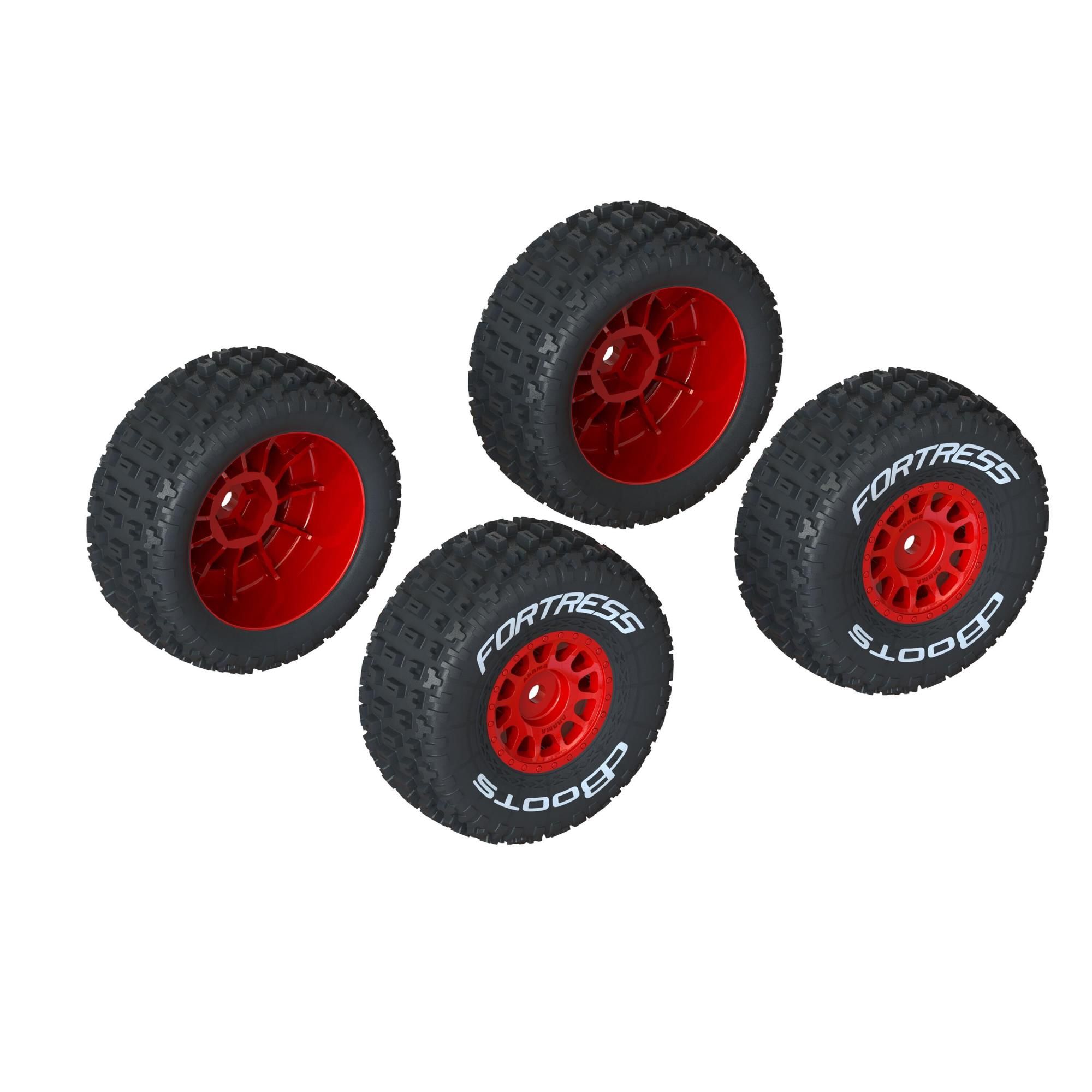 Arrma dBoots &#039;FORTRESS&#039; Tire Set Glued, Red (2 Pairs) (G-ARA550116)