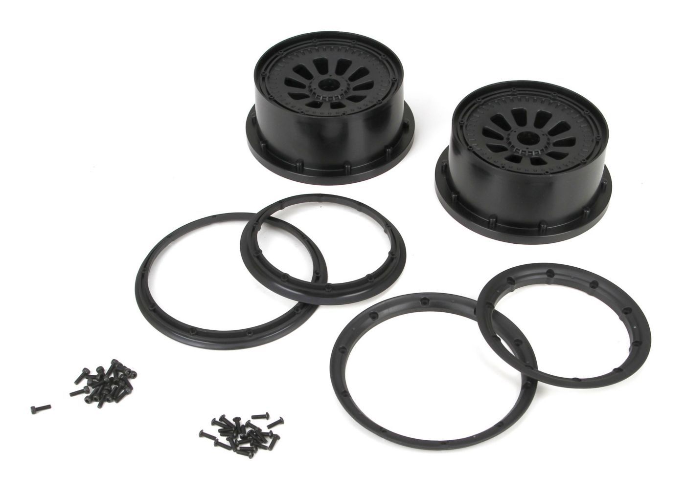 Losi Wheel &amp; Beadlock Set, Black (2), 5T (G-LOSB7034)