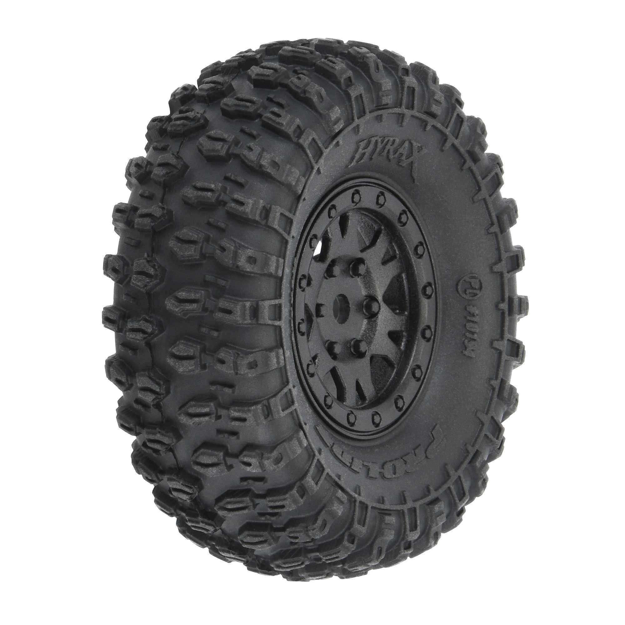 Proline 1:24 Hyrax Front/Rear 1.0&quot; Tires Mounted 7mm Black Impulse 4pcs (G-PRO10194-10)