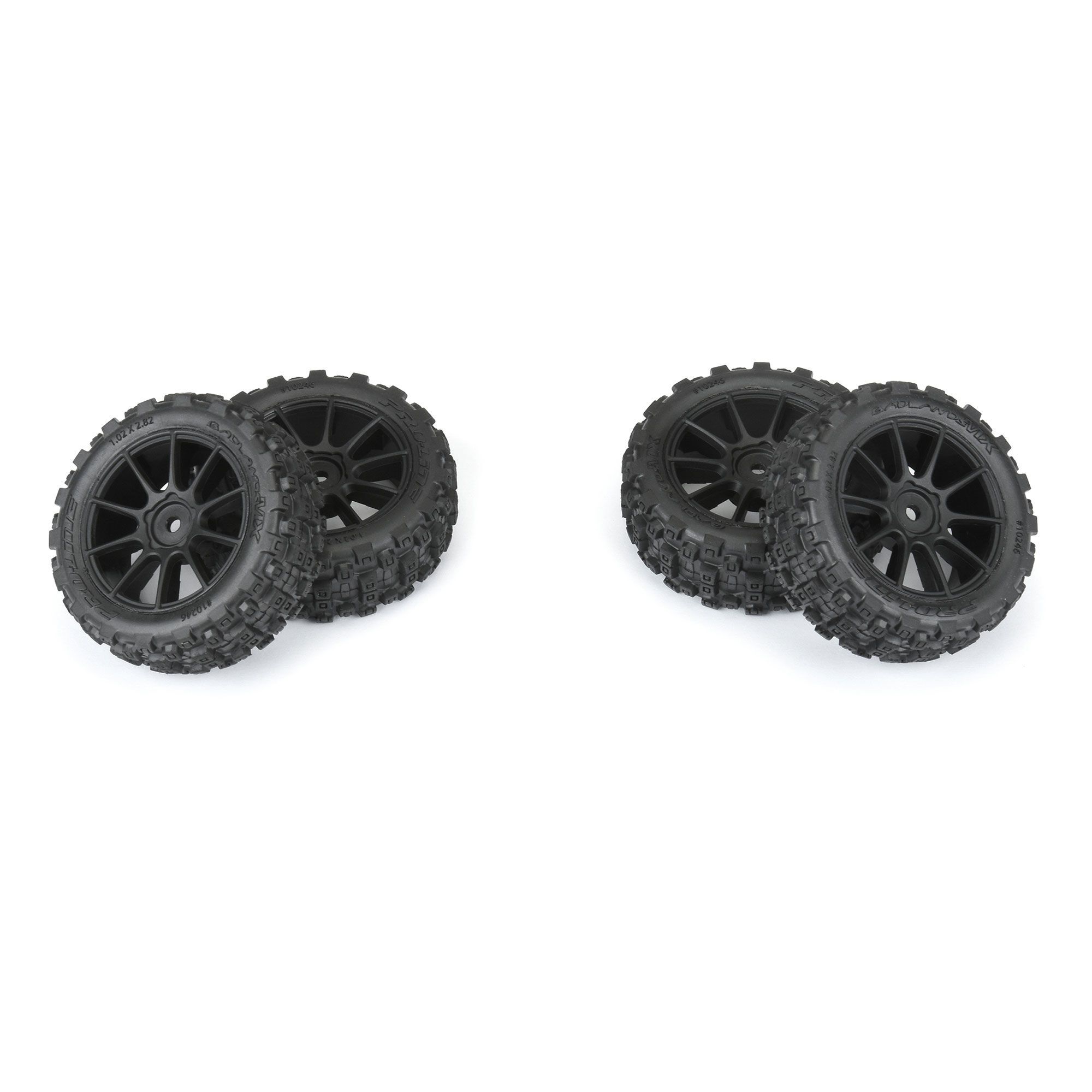 Proline Badlands MX 1.9&quot; Buggy Tires MTD Mach-10 Black Wheels: Typho (G-PRO1024610)
