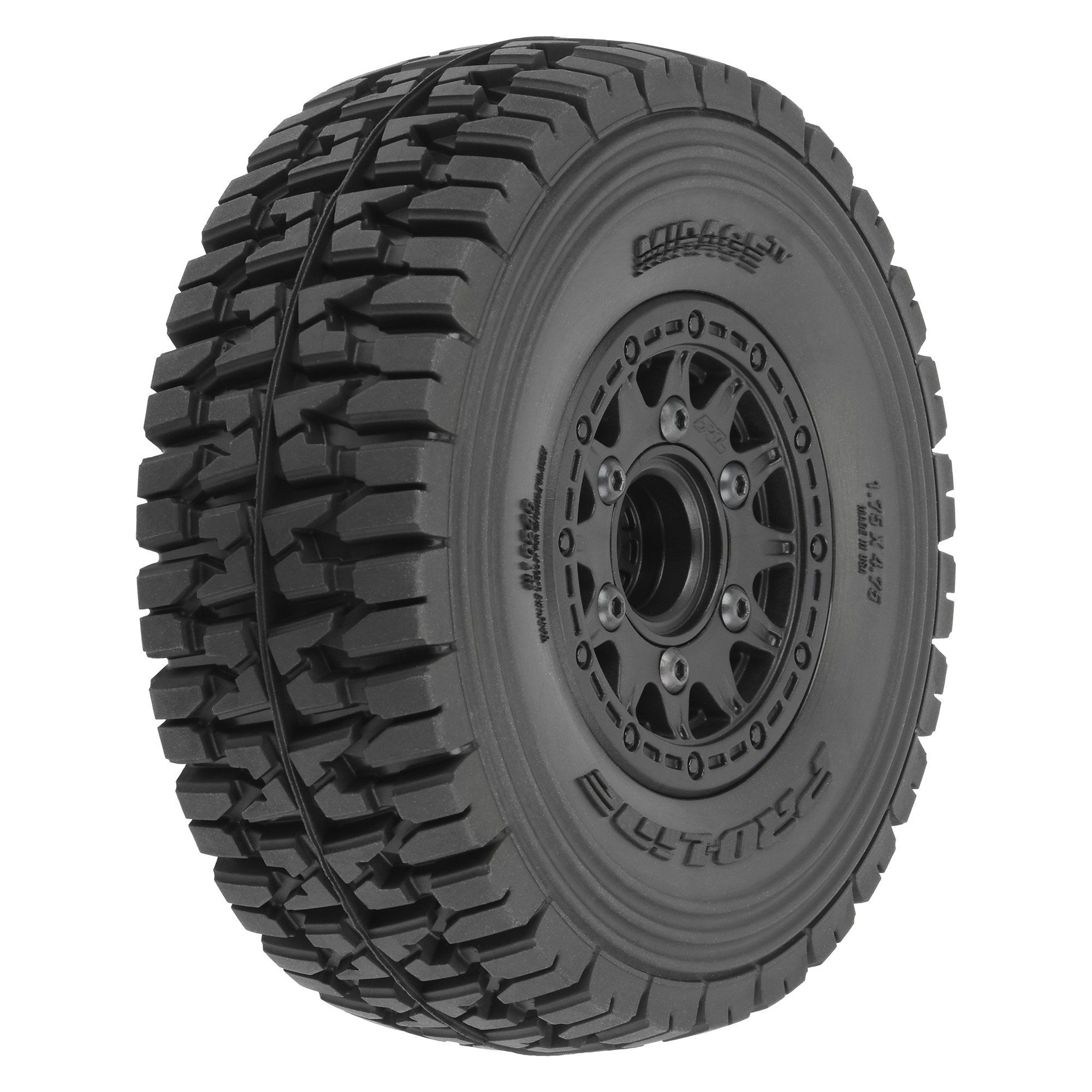 Pro-Line 1/10 Mirage TT F/R 2.2&quot;/3.0&quot; 12mm &amp; 14mm Black Raid Wheels (G-PRO1024811)