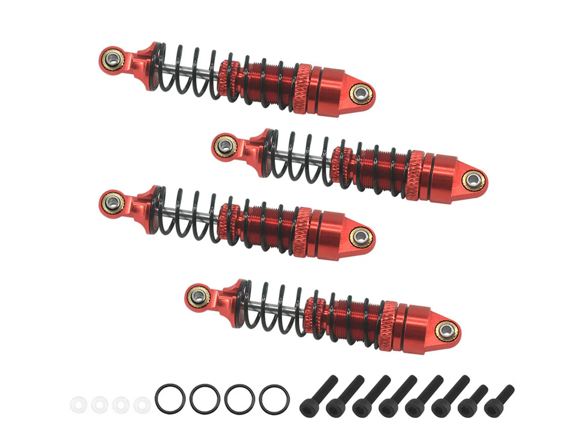 RC Overhaul Aluminum Shock Set (Fr&amp;Rr) Red, Grom (G-RCO-AR025R)