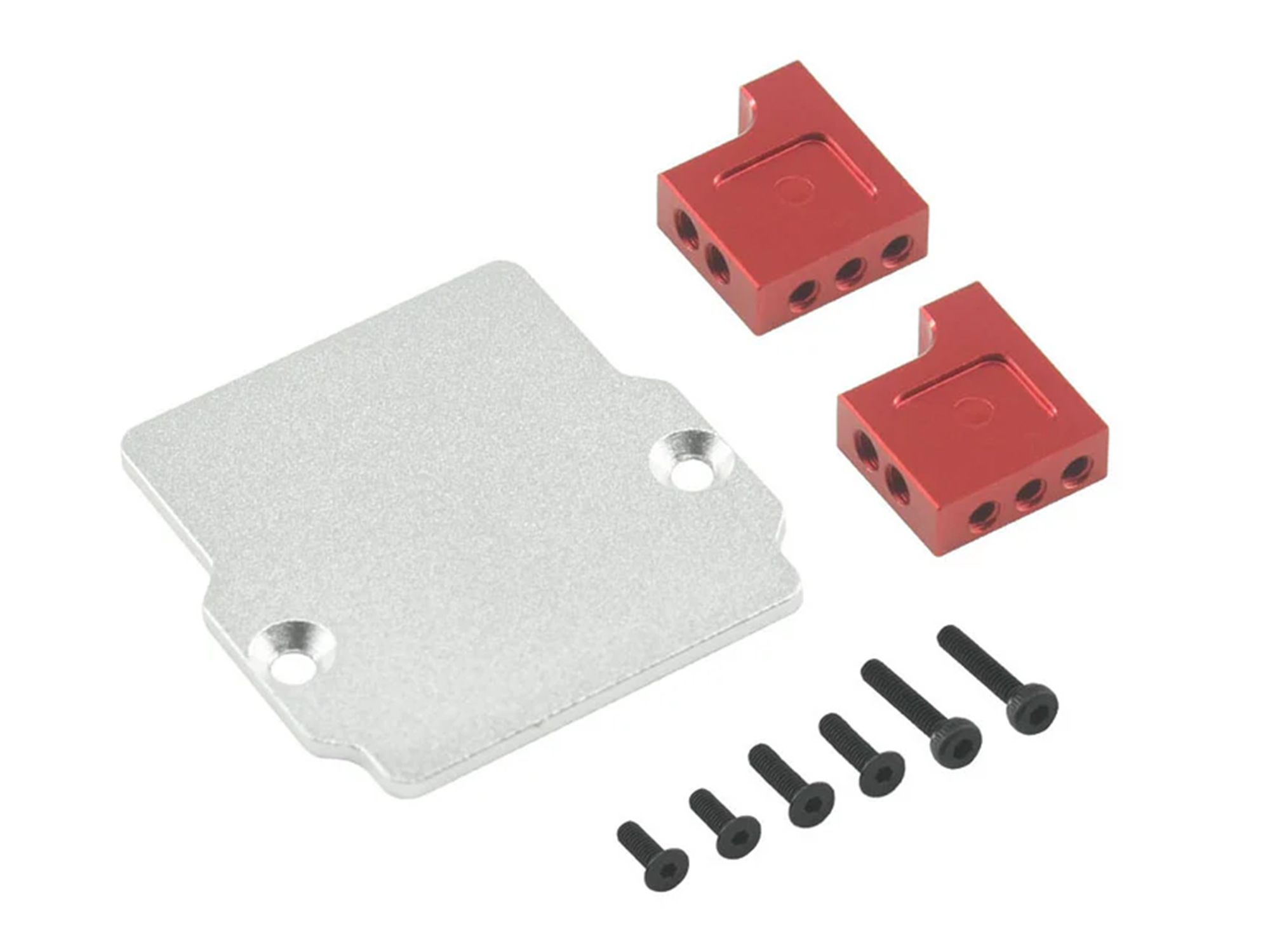 RC Overhaul Aluminum Servo / ESC Mount, Red, Grom (G-RCO-AR027R)