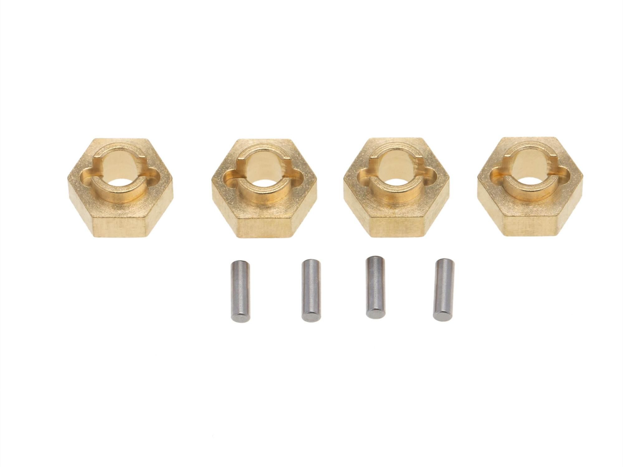 RC Overhaul Wheel Hex Adapter, SCX24 4pcs Brass (G-RCO-AX007)
