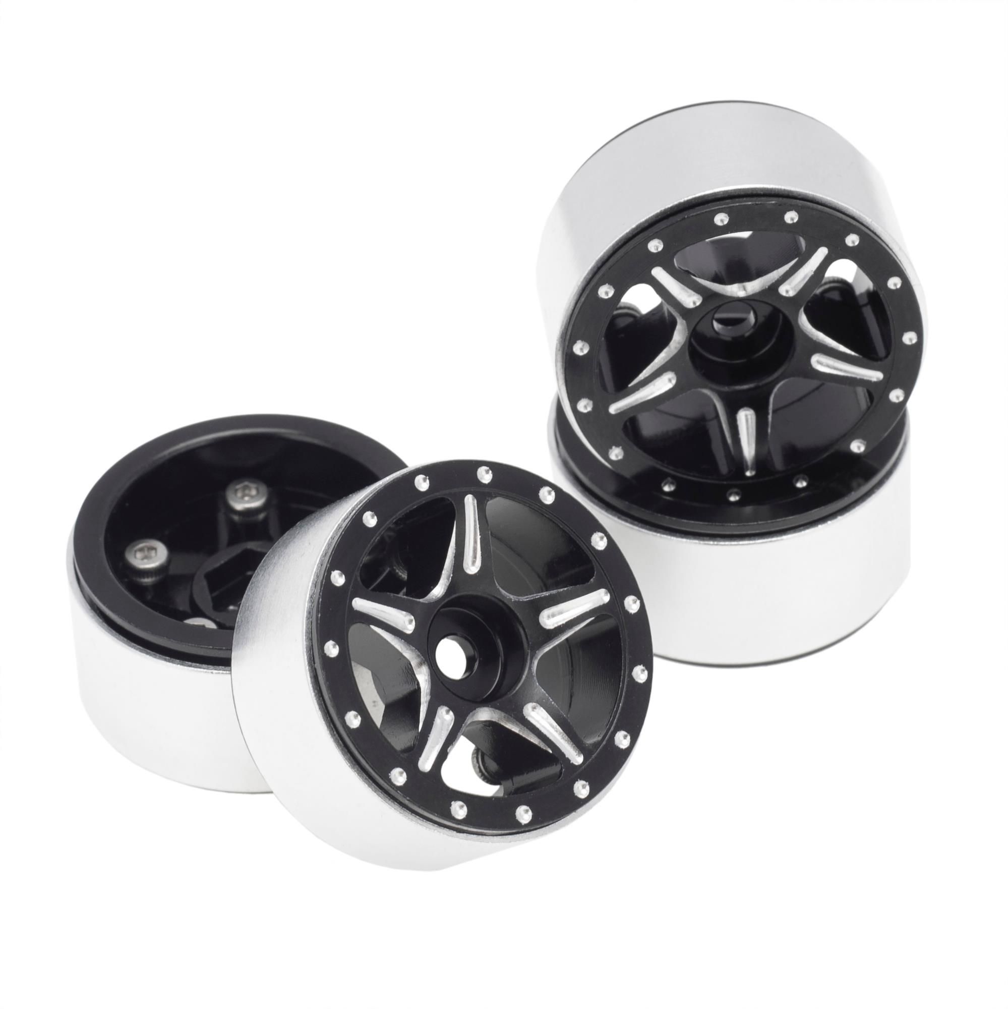 RC Overhaul 5 Spoke B&#039;lock Alum 1.0&quot; Wheels 4pcs SCX24 (G-RCO-AX011)