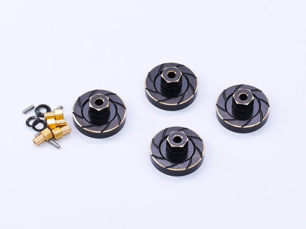 RC Overhaul Hex Wheel Weights Blk Brass (4) SCX24 (G-RCO-AX013)