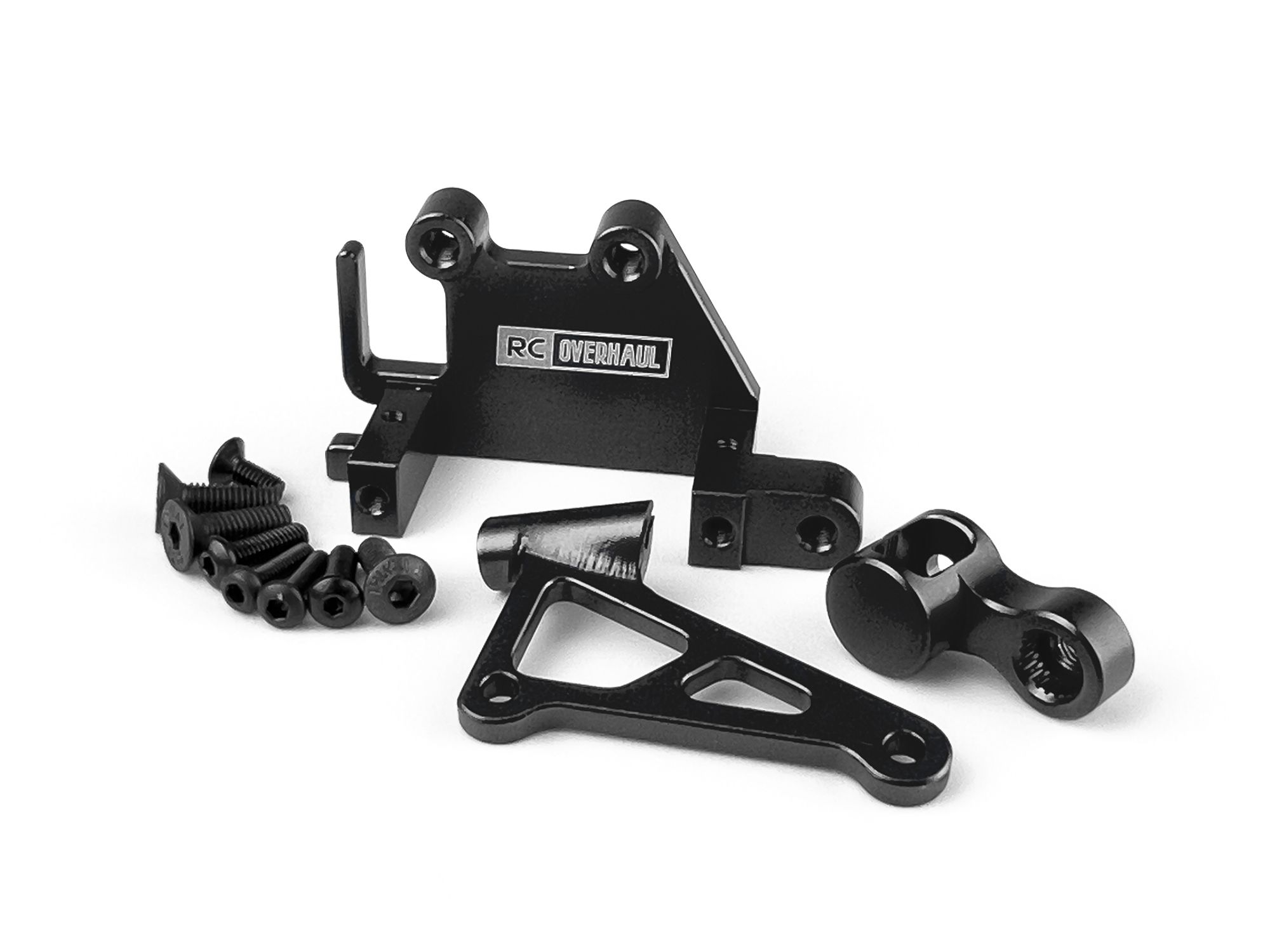 RC Overhaul Aluminum Servo Mount Set, Promoto, Black (G-RCO-MX05BK)