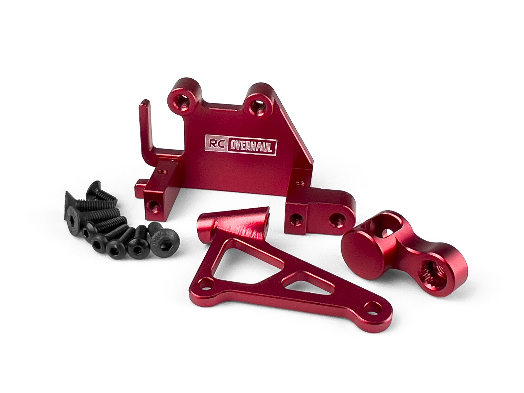 RC Overhaul Aluminum Servo Mount Set, Promoto, Red (G-RCO-MX05R)