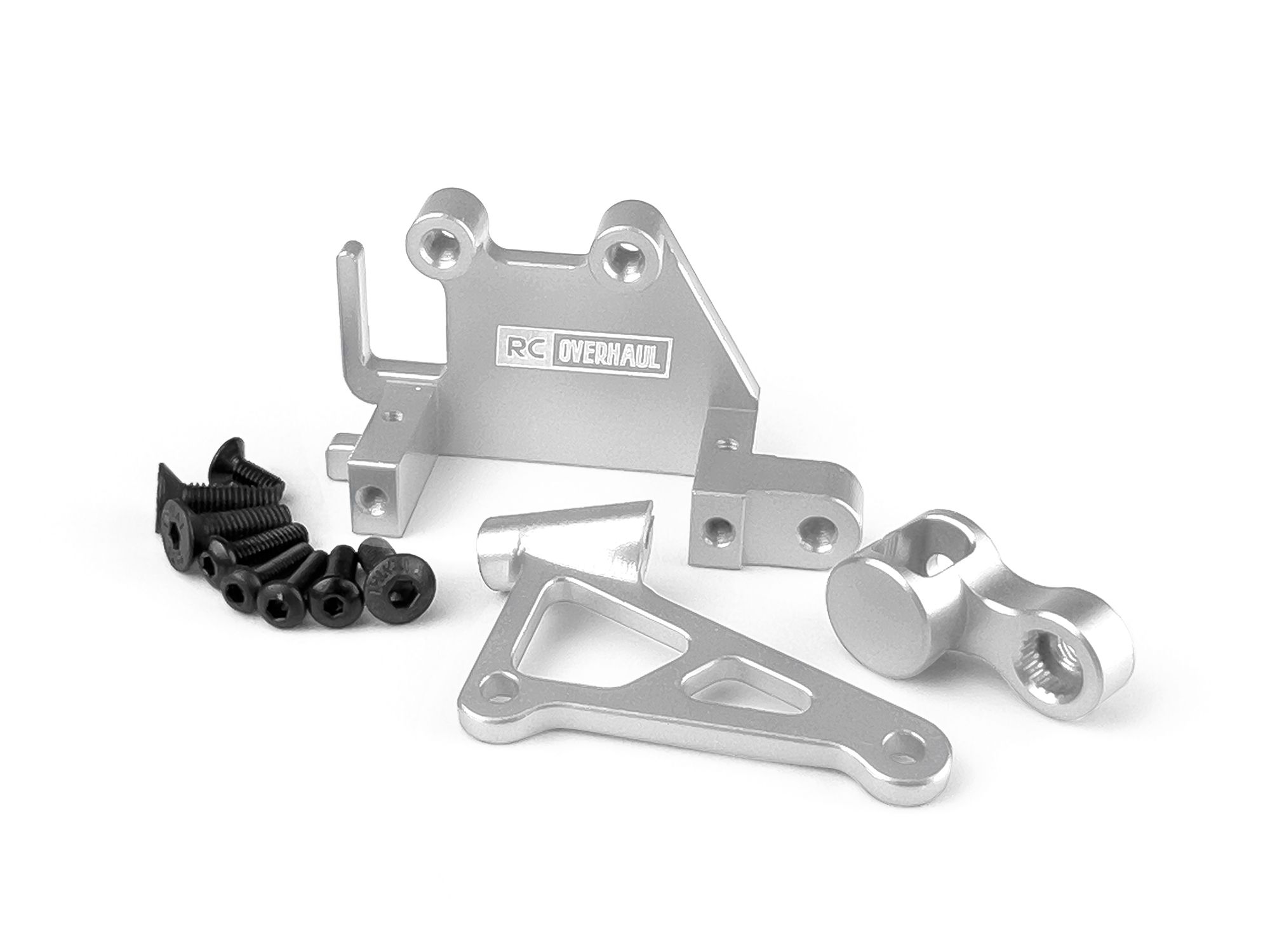 RC Overhaul Aluminum Servo Mount Set, Promoto, Silver (G-RCO-MX05S)
