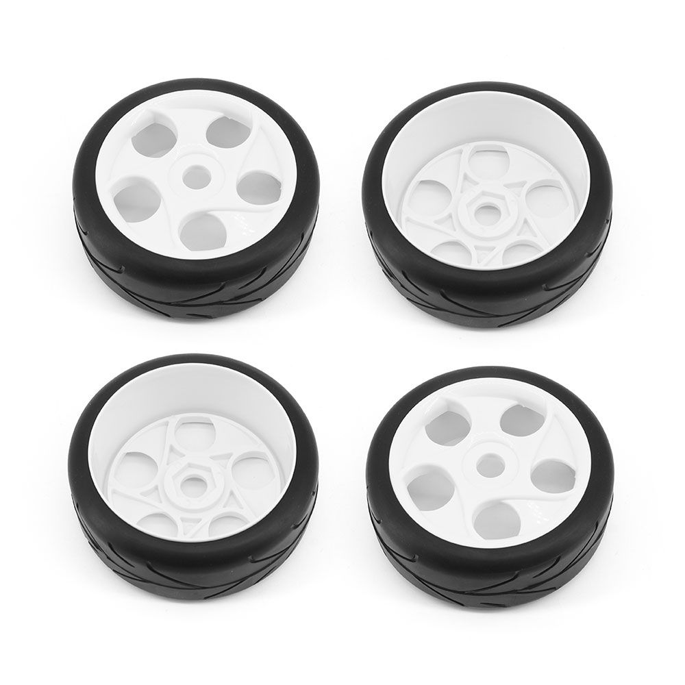 RC Overhaul Buggy Wheel &amp; Tyre Set 1/8th Onroad, White (G-RCO-UN004)