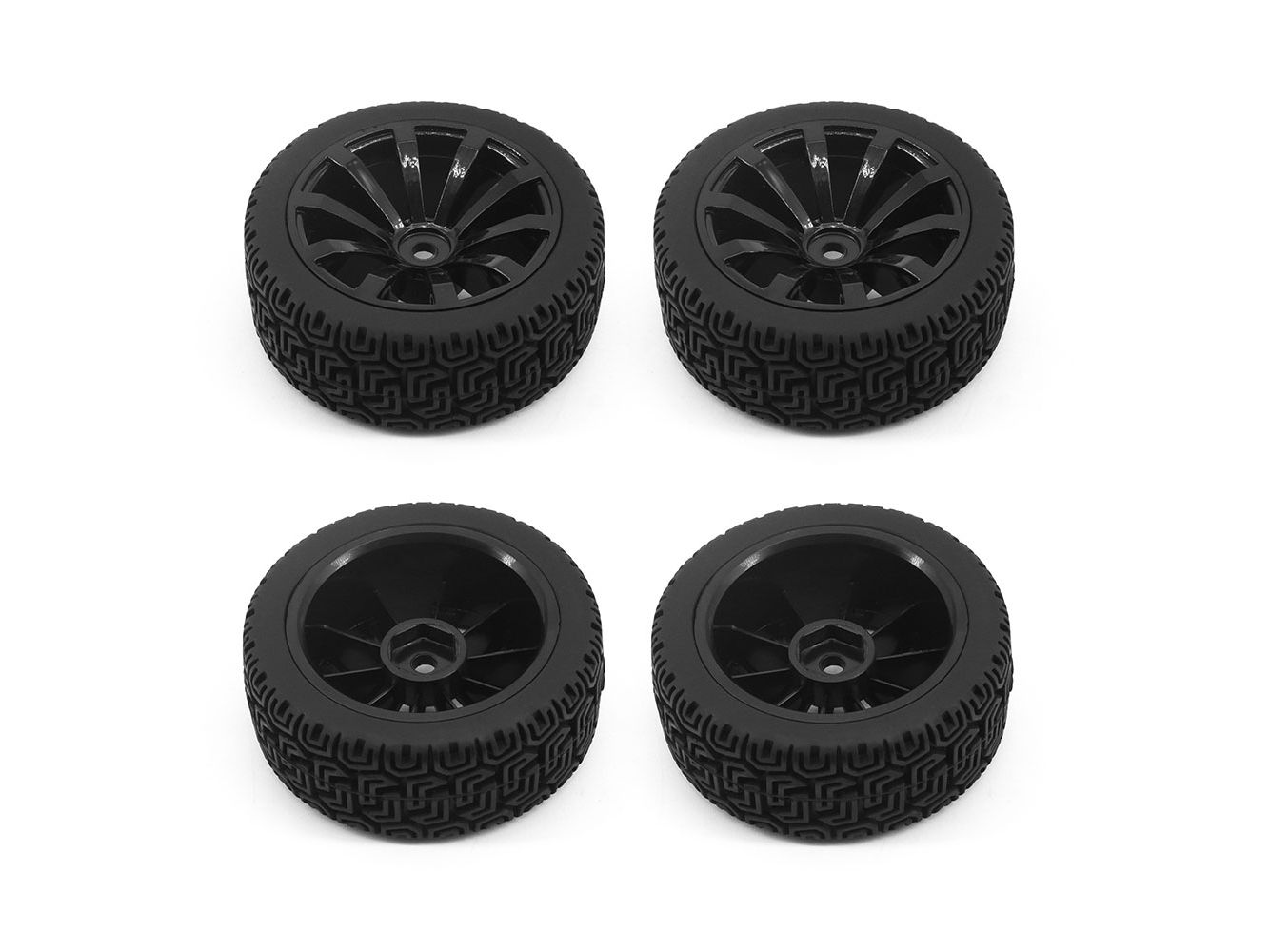 RC Overhaul 1:10 Rally Block/10 Spoke Wheel Set Black (4pcs) (G-RCO-UN09)