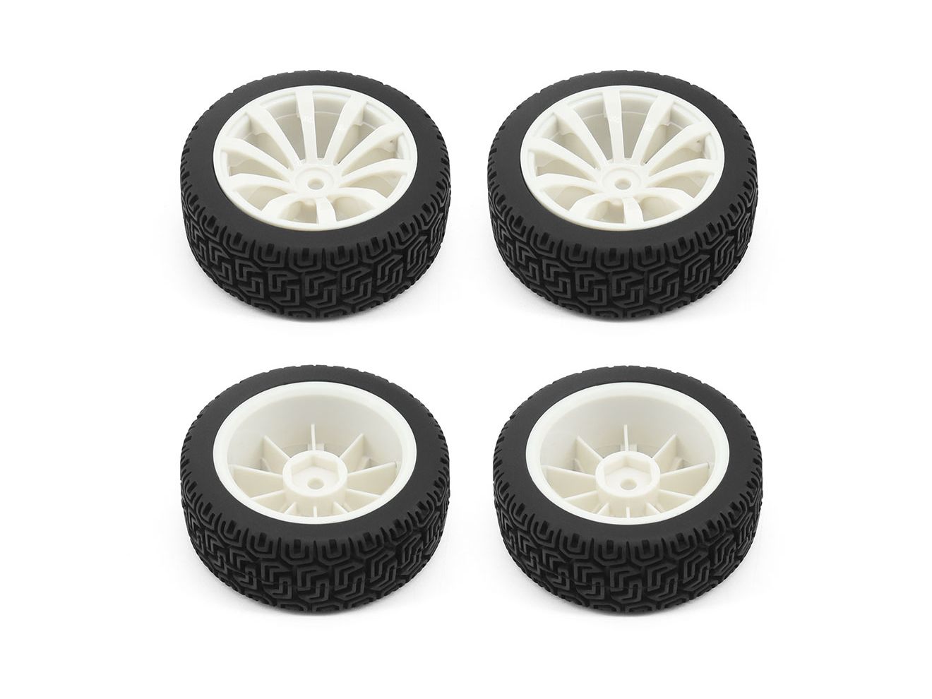 RC Overhaul 1:10 Rally Block/10 Spoke Wheel Set White (4pcs) (G-RCO-UN10)