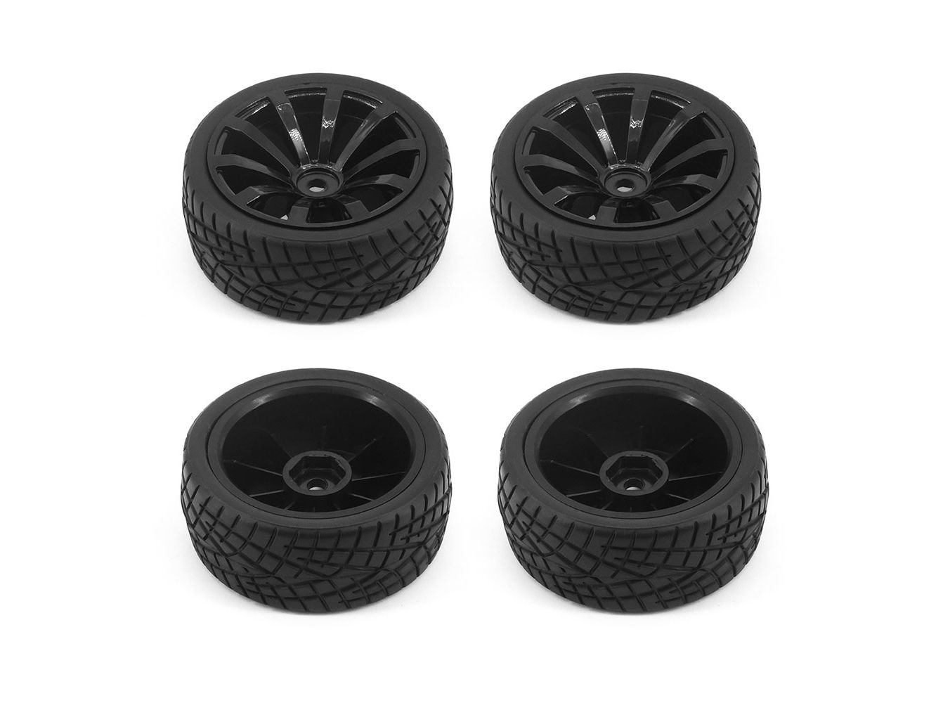 RC Overhaul 1:10 On Road/10 Spoke Wheel Set Black (4pcs) (G-RCO-UN11)