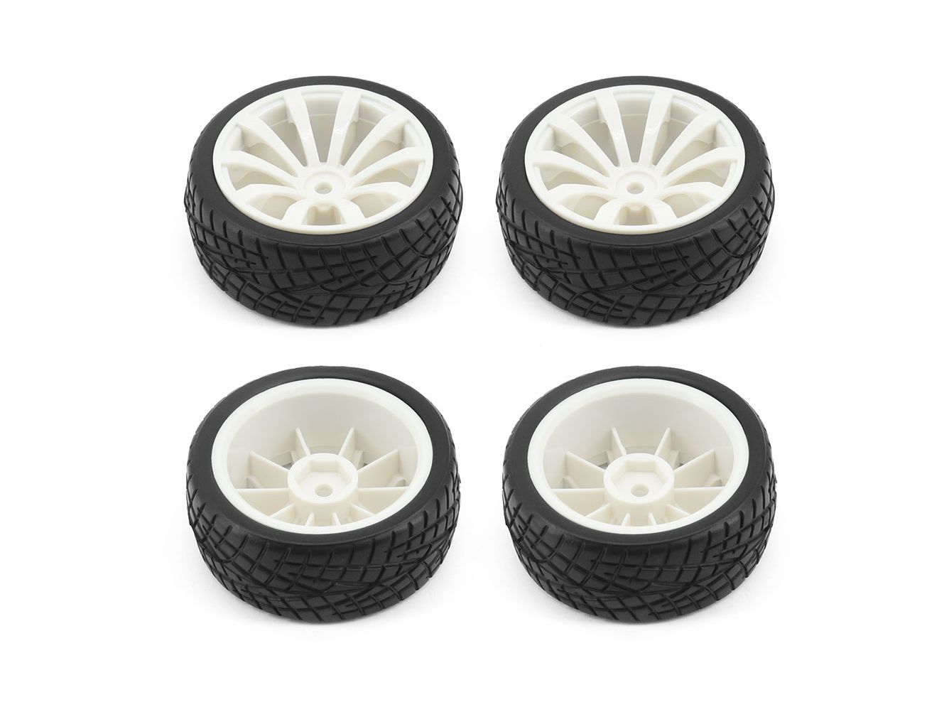 RC Overhaul 1:10 On Road/10 Spoke Wheel Set White (4pcs) (G-RCO-UN12)