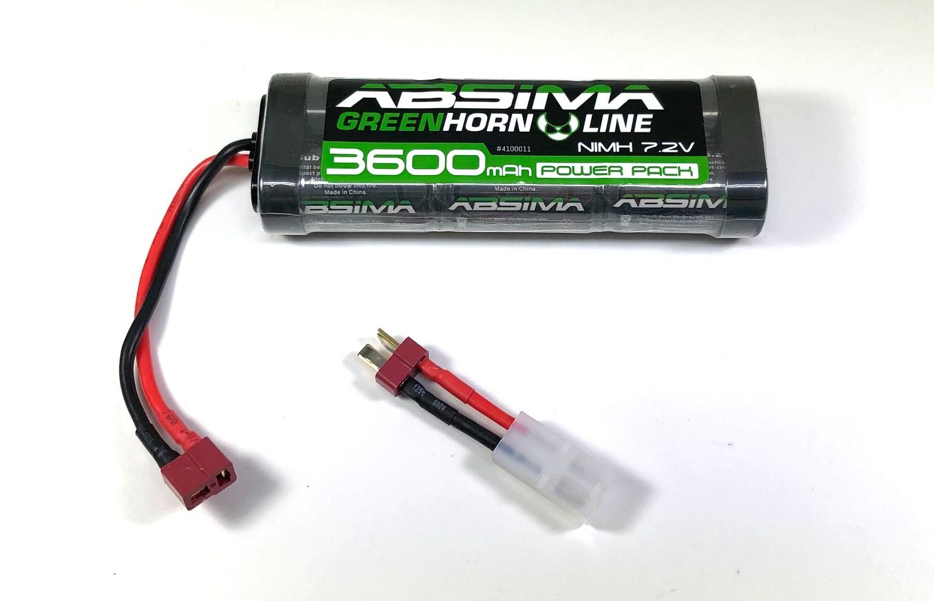 Absima Greenhorn V2 NiMh 7.2V 3600 (T-Plug + Tamiya Adaptor) ( AB 4100011)