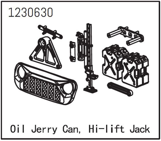 Absima Grill, Oil Jerry Can And High Lift Jack - Sherpa  ( AB 1230630)