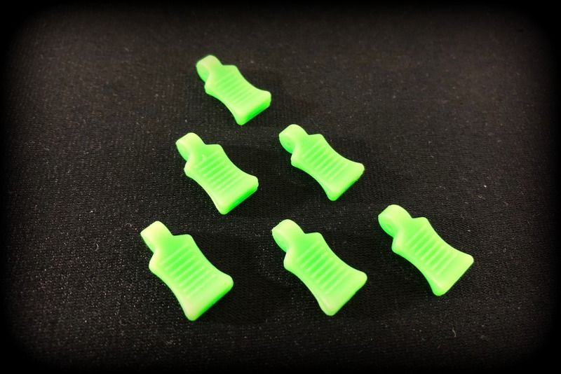 Absima Rubber Body Clips Holder, Neon Green (6) ( AB 2440056)
