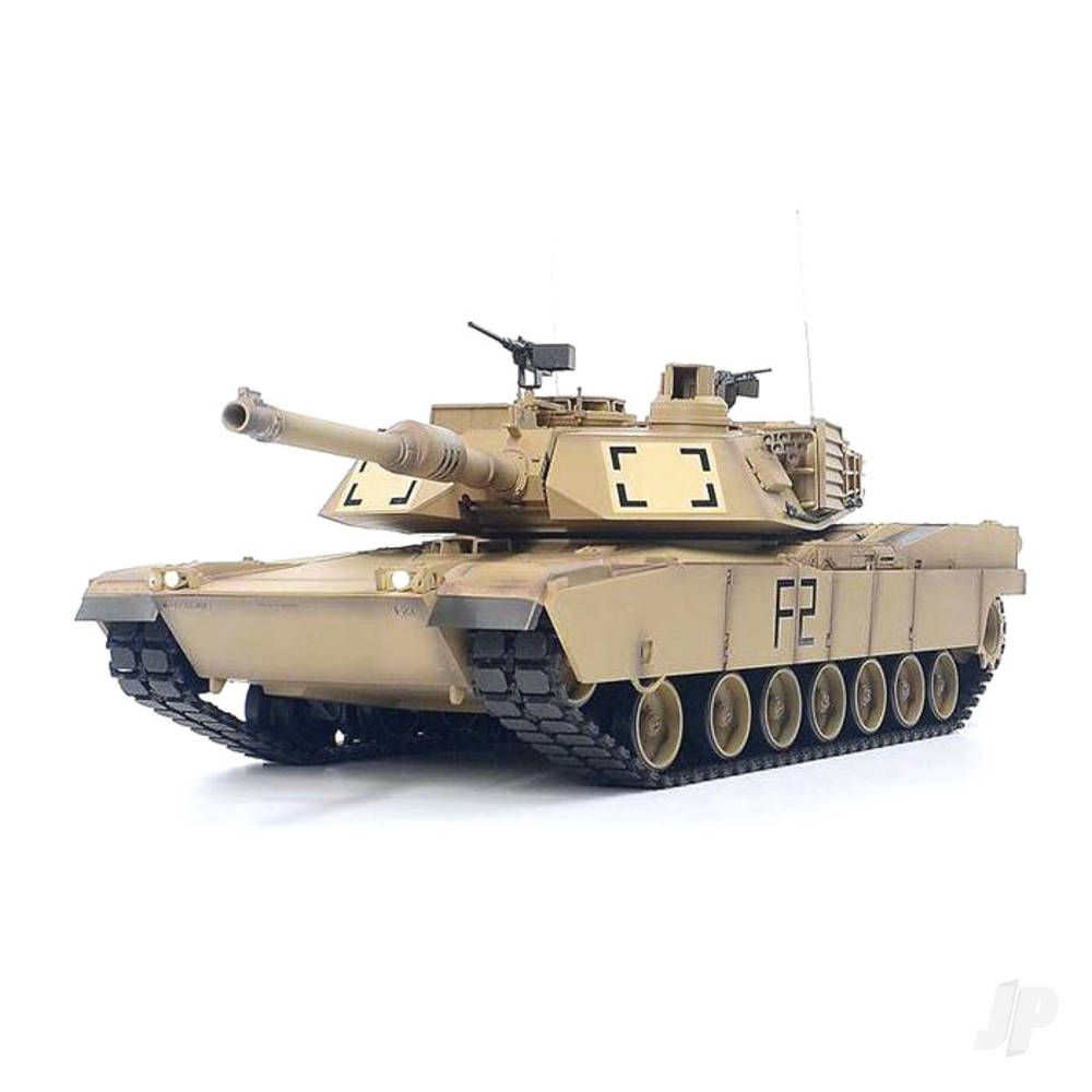 Henglong 1:16 US M1A2 Abrams with Infrared Battle System (2.4GHz + Shooter + Smoke + Sound +  Metal Gearbox + Tracks + Drive Wheel) (HLG3918-1UA)