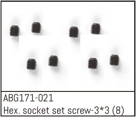 Absima Hex. Socket Set Screw M3*3 (8) ( AB G171-021)
