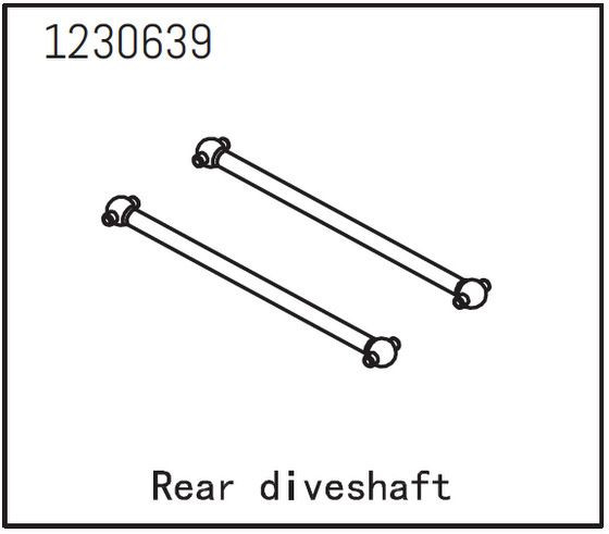 Absima Rear Drive Shaft (2) ( AB 1230639)