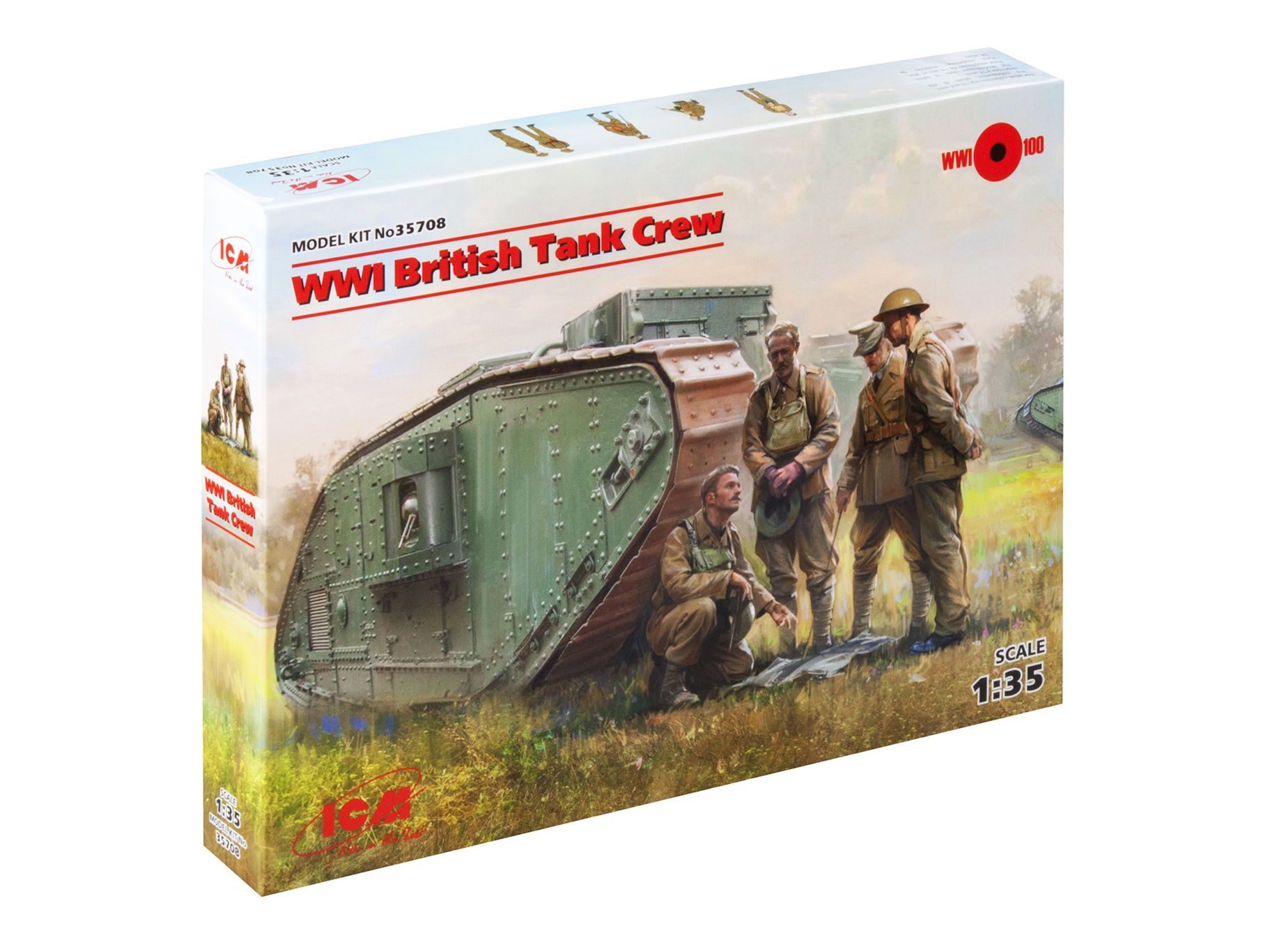 ICM WWI British Tank Crew 4 Figures (ICM35708)