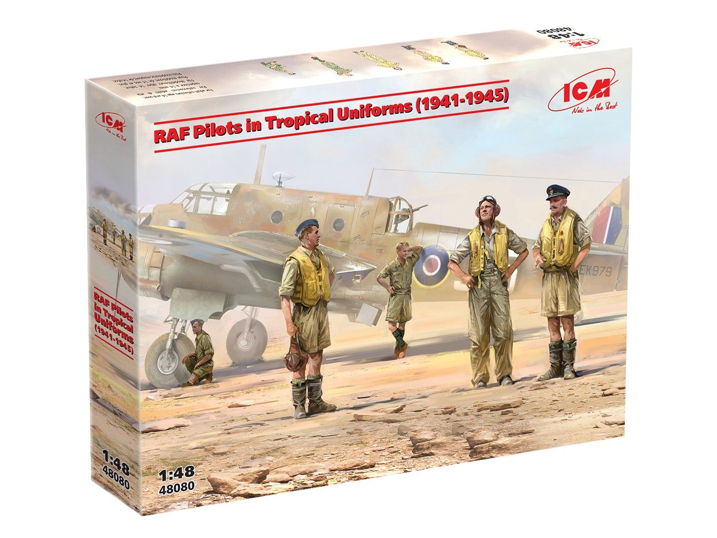 ICM RAF Pilots In Tropical Uniforms (1941-1945) 5 Figures (ICM48080)