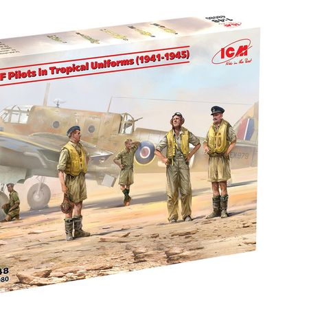 ICM RAF Pilots In Tropical Uniforms (1941-1945) 5 Figures (ICM48080)