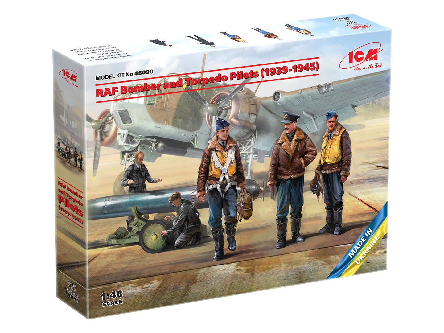 ICM RAF Bomber &amp; Torpedo Pilots (1939-1945) 5 Figures (ICM48090)