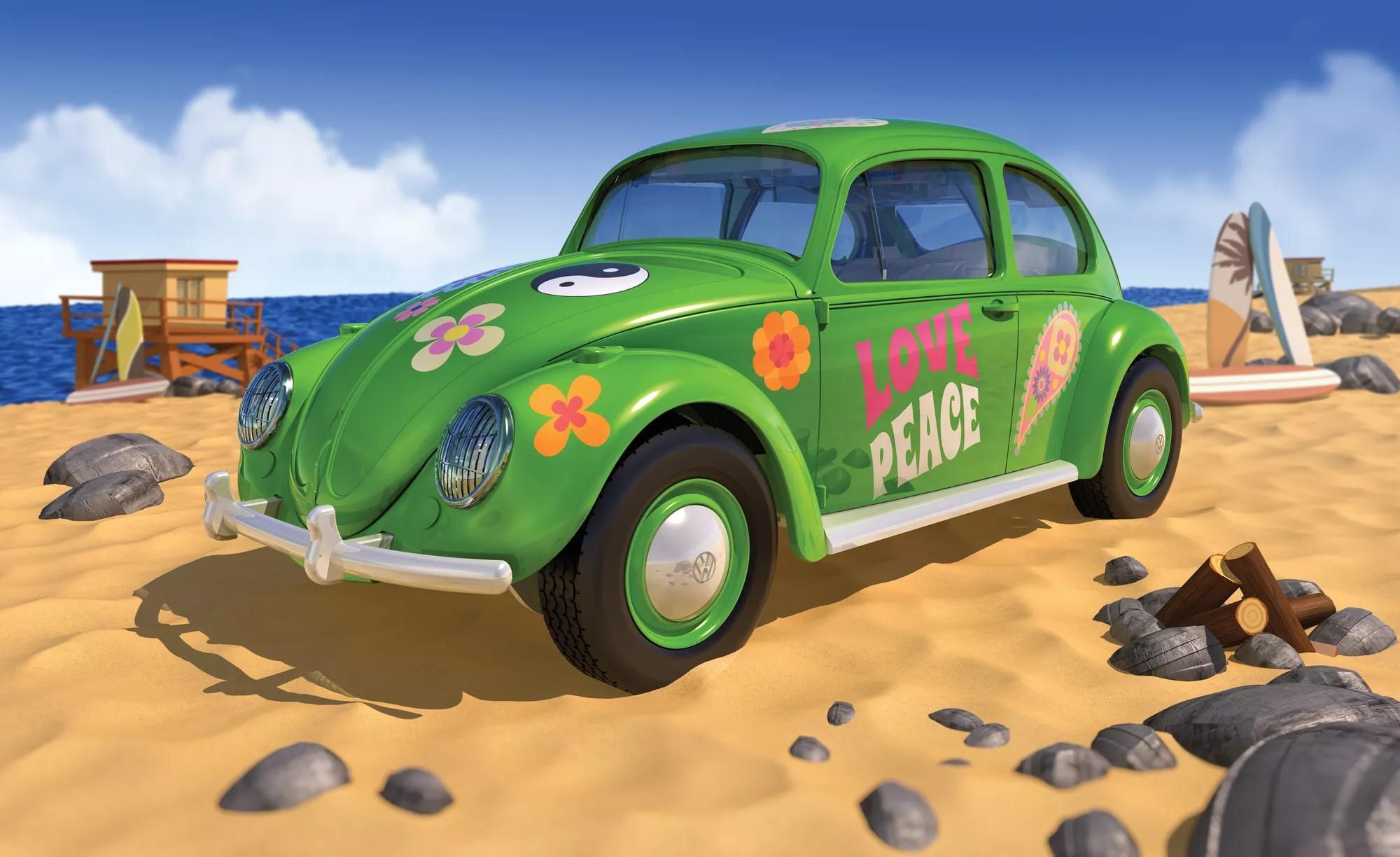 Airfix QUICKBUILD VW Beetle &#039;Flower Power&#039; (J6031)