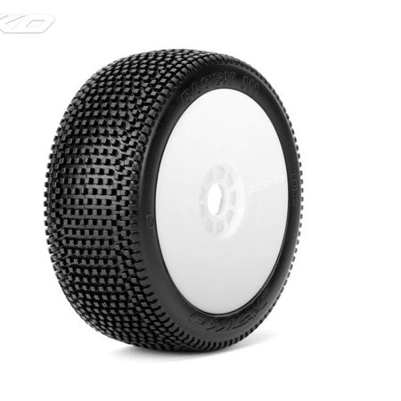 Jetko Block In Ultra Soft 1:8 Buggy Pre-glued White Revo Rims (2) (JK1002USRW)