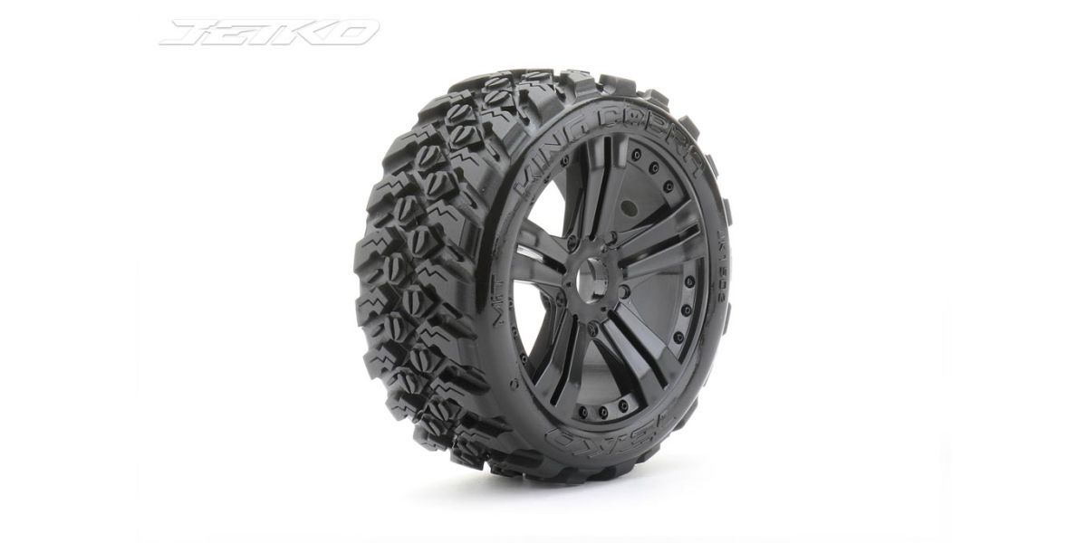 Jetko Extreme King Cobra 1:8 Buggy Belted Tyre Black Wheels 2Pcs (JK1502RB)