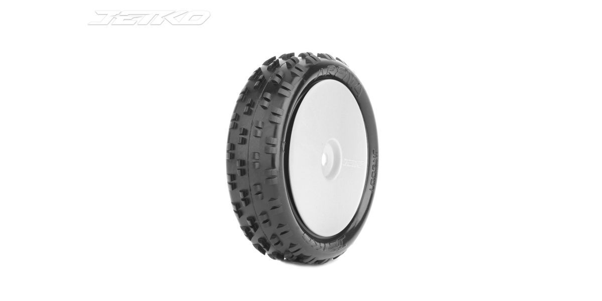 Jetko Arena 2wd 1:10 Buggy 2.2 Front Tyres White Wheel Soft - Glued (JK2001CSGW)