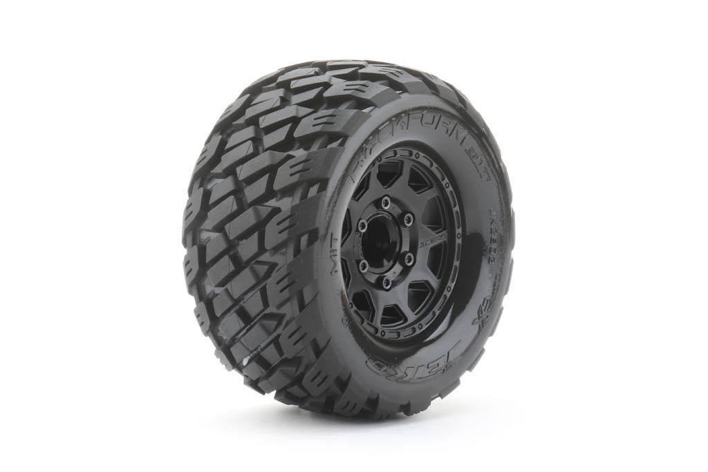 Jetko Extreme Tyre MT Rockform on Arrma Granit Black Rims (Pr) (JK2803CBARM)