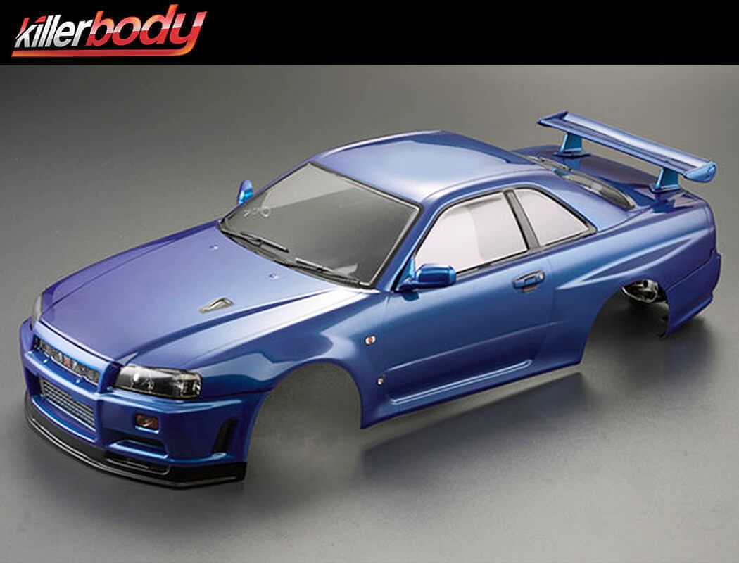 Killerbody Nissan Skyline R34 195mm Finished Body - Blue (KB48716)