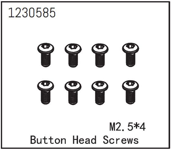 Absima Button Head Screw M2.5*6 (8) ( AB 1230585)