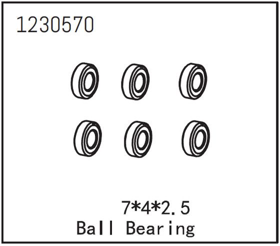 Absima Ball Bearing 7*4*2.5 (6) ( AB 1230570)