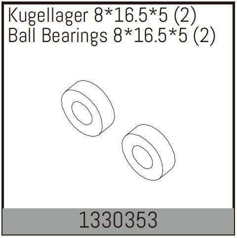 Absima Ball Bearings 8*16.5*5 (2) ( AB 1330353)
