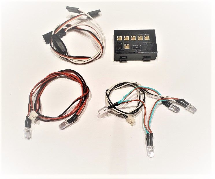 SC Models LED Light Set w/Controller 8 Led&#039;s (6 White, 2 Red) For Tamiya Escort Rally MKII (SCESCORTLS)