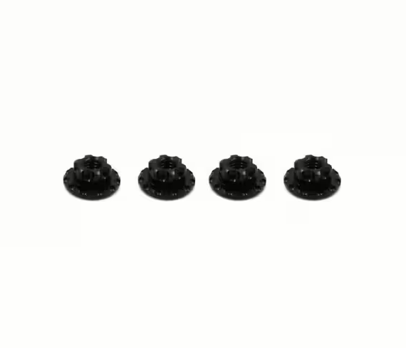 MR33 Aluminum Large Serrated Wheel Nut 4,0mm - Black (4) (MR33-WN2-4)