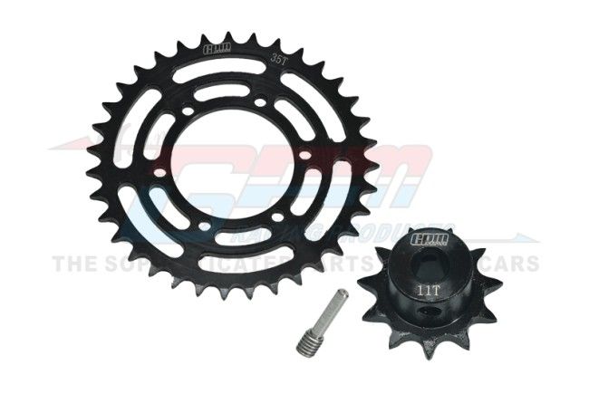 GPM Promoto MX  Medium Carbon Steel Hub Chain Sprocket Set (35T/11T) (MX3511S-BK)