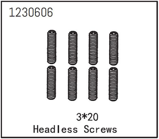 Absima Headless Screw M3*20 (8) ( AB 1230606)