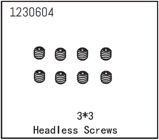 Absima Headless Screw M3*3 (8) ( AB 1230604)