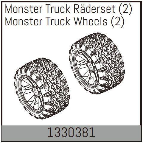 Absima Monster Truck Wheels (2) ( AB 1330381)