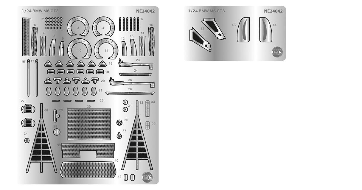 NuNu Etching Details Parts: BMW M6 GT3 2020 Nls  Winner (NU24042E)