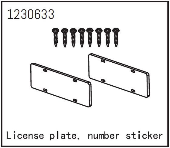 Absima Number Plate - Sherpa  ( AB 1230633)